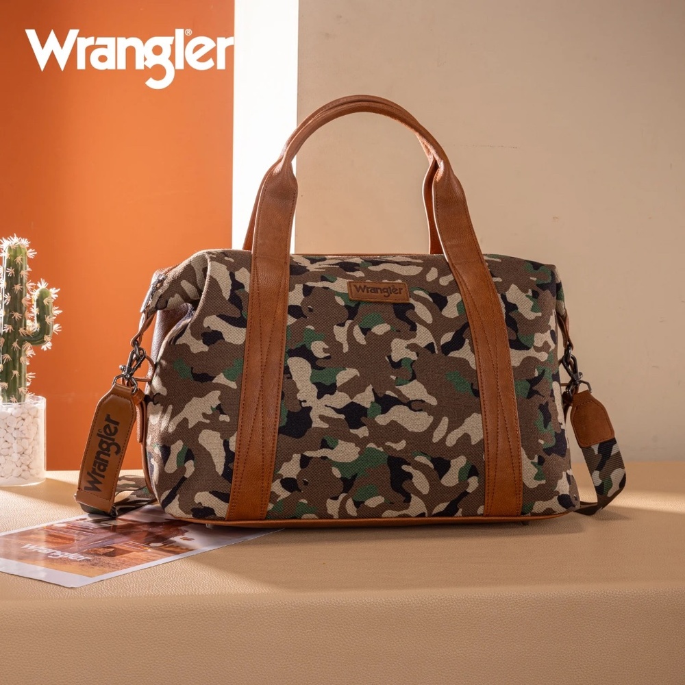 Wrangler Camo Print Collection Duffle Bag Green